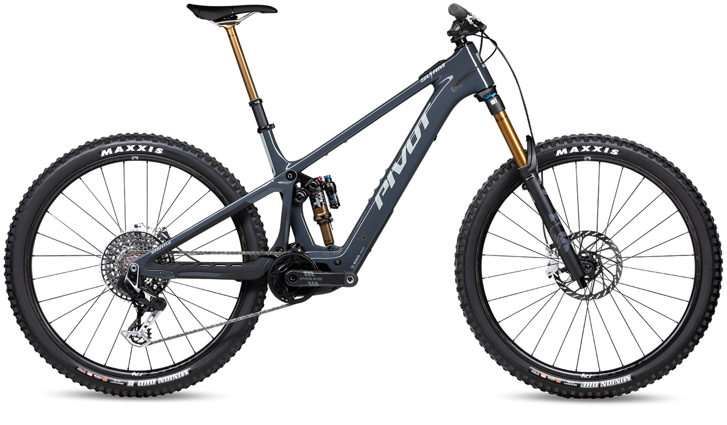 Pivot Shuttle SL/AM E-Mountainbike in Gloss Grey – verfügbar bei Gravity & Sons in Helmbrechts, Oberfranken