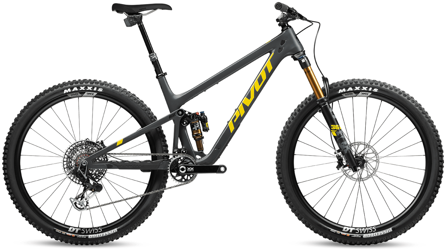 Pivot Trail 429 in Slate Canary Yellow – sportliches Trailbike mit effizientem Fahrwerk, erhältlich bei Gravity & Sons in Helmbrechts, Oberfranken.
