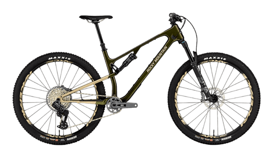 Rocky Mountain Element in Snakebite / Champagne Supernova – modernes Trailbike mit effizientem Fahrwerk, erhältlich bei Gravity & Sons in Helmbrechts, Oberfranken.