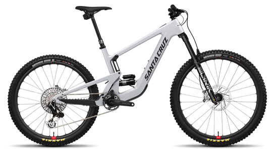 Santa Cruz Heckler SL 2024 in Matte Silver – leichtes E-MTB mit edler Optik und starker Performance, erhältlich bei Gravity & Sons in Helmbrechts, Oberfranken.