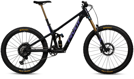 Pivot Firebird Pro XT Di2 Enduro Bike in der limitierten Farbe Purple Galaxy – erhältlich bei Gravity & Sons in Helmbrechts, Oberfranken.