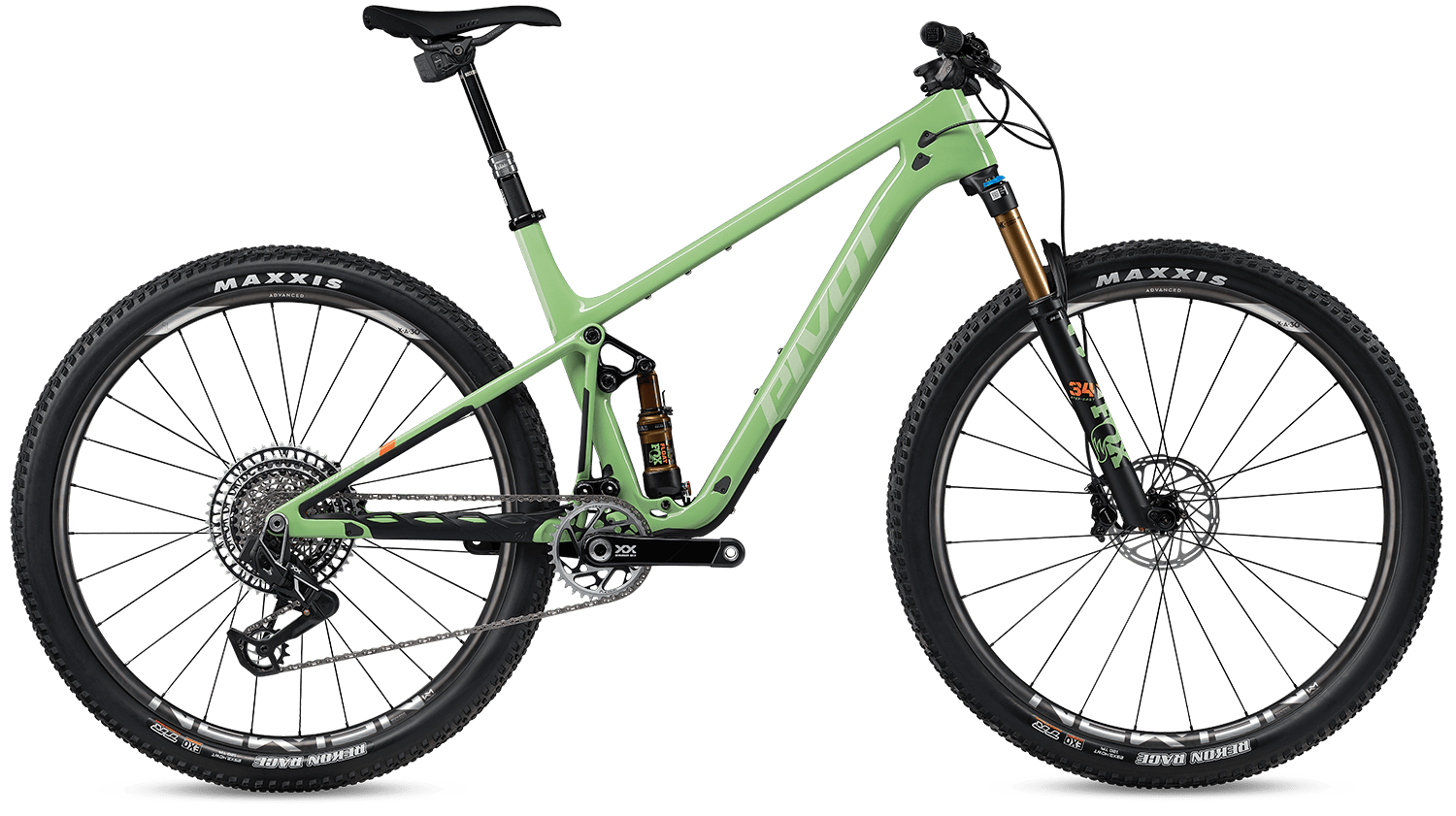 Pivot Mach 4 SL in Seafoam Green – modernes XC-Mountainbike mit leichtem Carbonrahmen, erhältlich bei Gravity & Sons in Helmbrechts, Oberfranken.