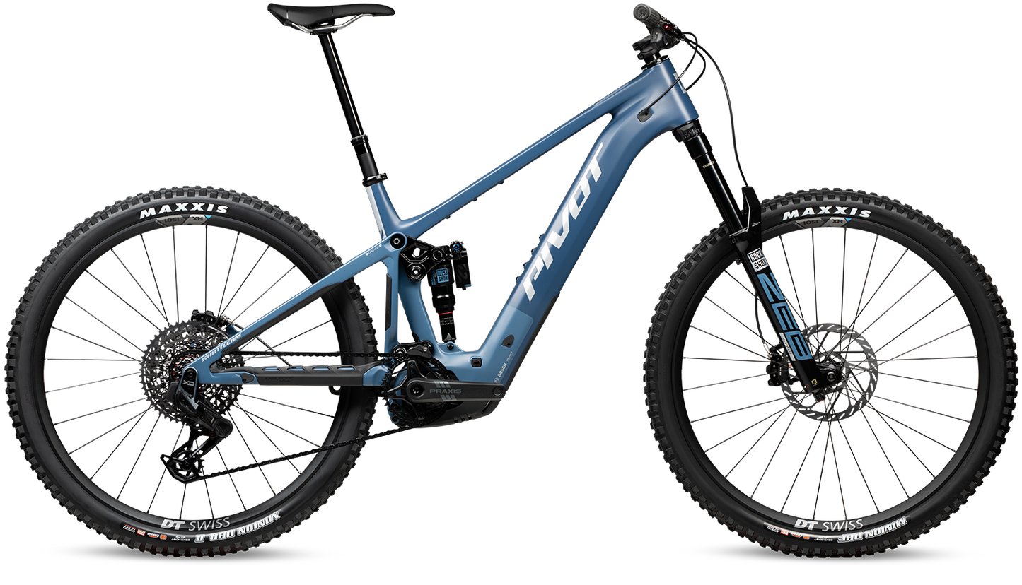 Pivot Shuttle AM E-Mountainbike in  Blue Dark Sky– erhältlich bei Gravity & Sons in Helmbrechts, Oberfranken.