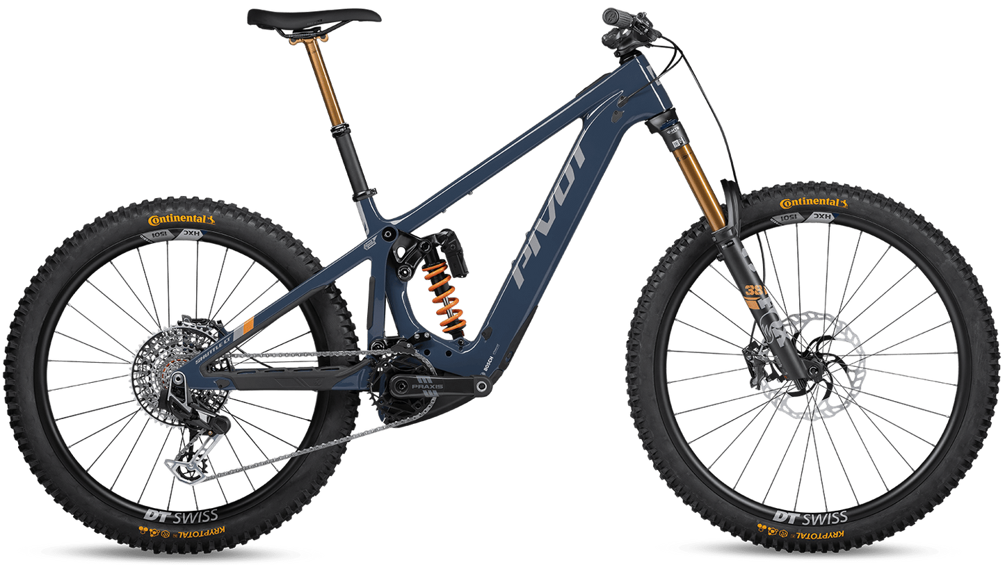 Pivot Shuttle LT in Blue Scrub Jay – langhubiges E-MTB mit Carbonrahmen und Bosch CX-Race Motor, erhältlich bei Gravity & Sons in Helmbrechts, Oberfranken.