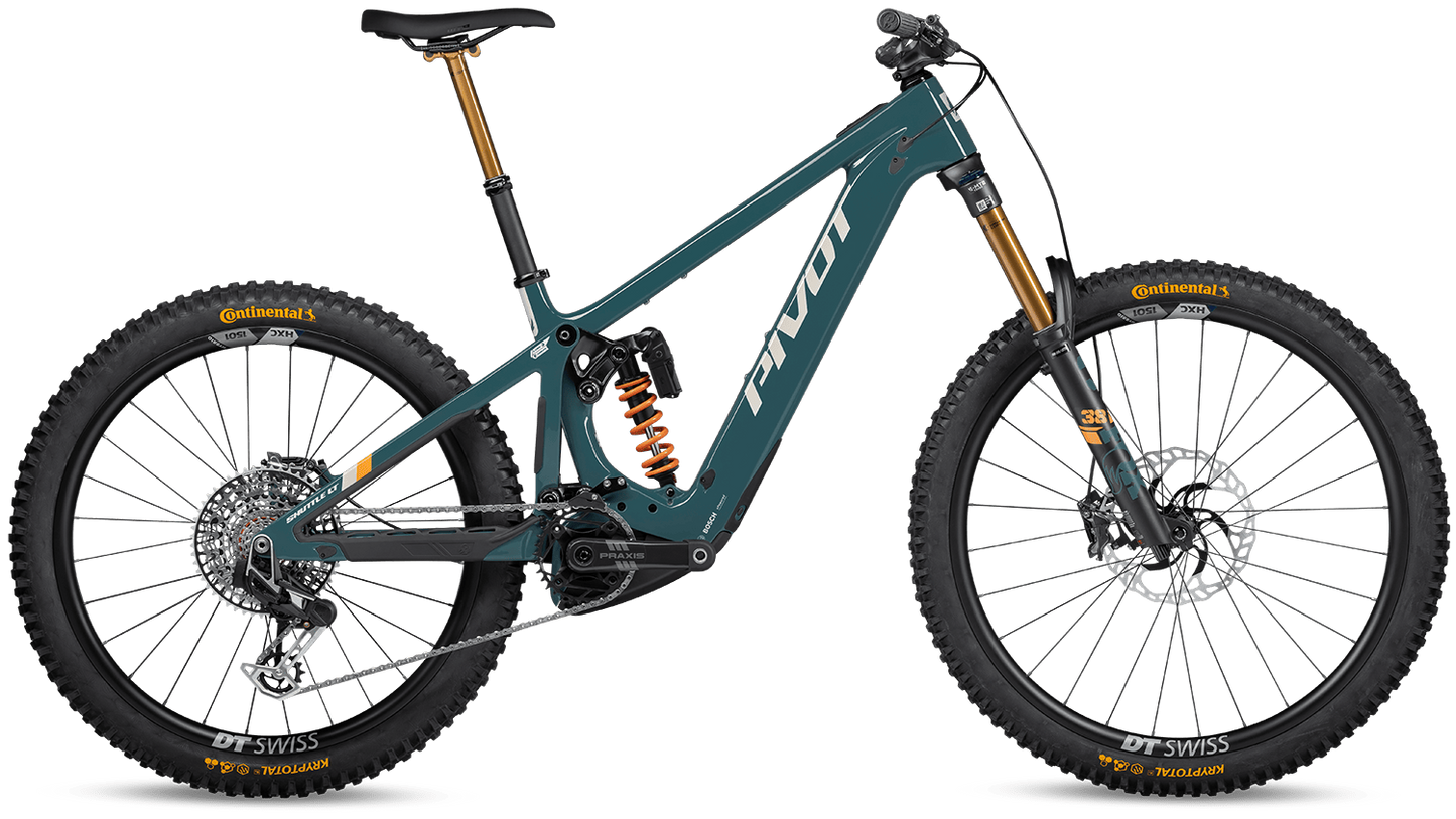 Pivot Shuttle LT in Willow Green – kraftvolles E-Enduro mit Bosch CX-Race Antrieb, erhältlich bei Gravity & Sons in Helmbrechts, Oberfranken.