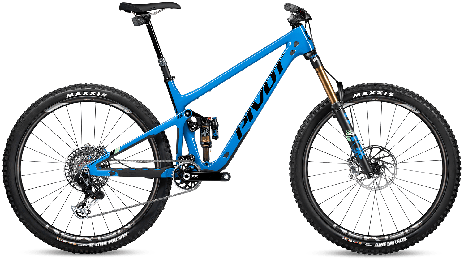 Pivot Switchblade in Blue Neptune – vielseitiges Trail- und All-Mountain-Bike mit Carbonrahmen, erhältlich bei Gravity & Sons in Helmbrechts, Oberfranken.