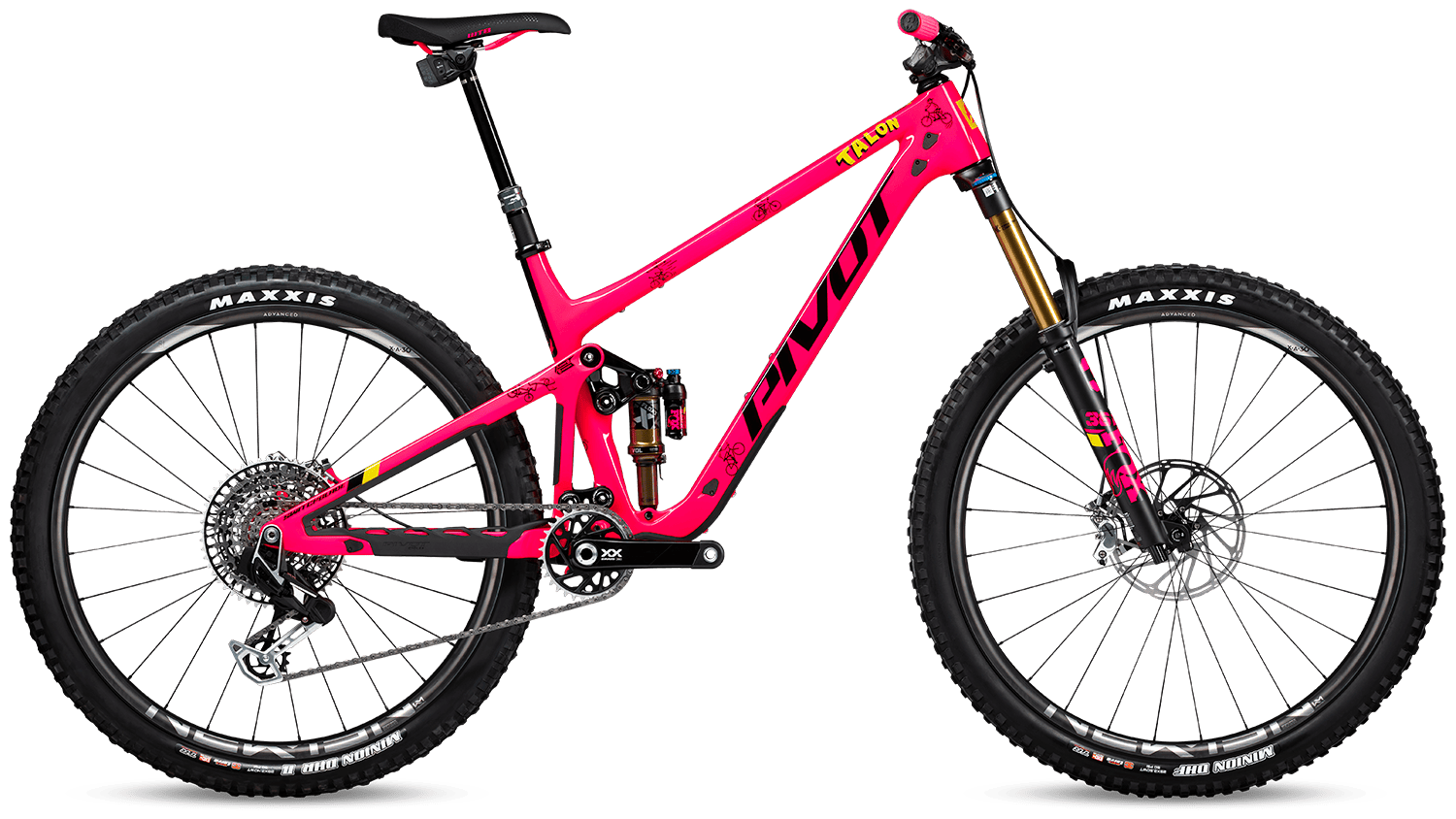 Pivot Switchblade in Pink Neon – auffälliges Trailbike mit Carbonrahmen und Top-Komponenten, erhältlich bei Gravity & Sons in Helmbrechts, Oberfranken.
