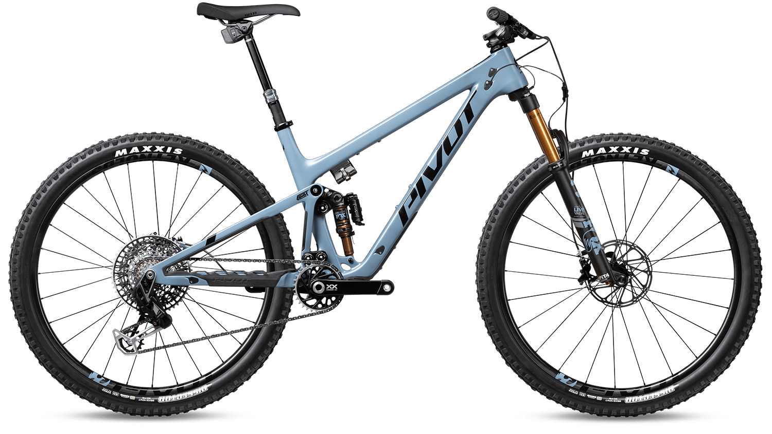 Pivot Trail 429 in Pacific Blue – vielseitiges Trailbike mit Carbonrahmen und Top-Fahrwerk, erhältlich bei Gravity & Sons in Helmbrechts, Oberfranken.