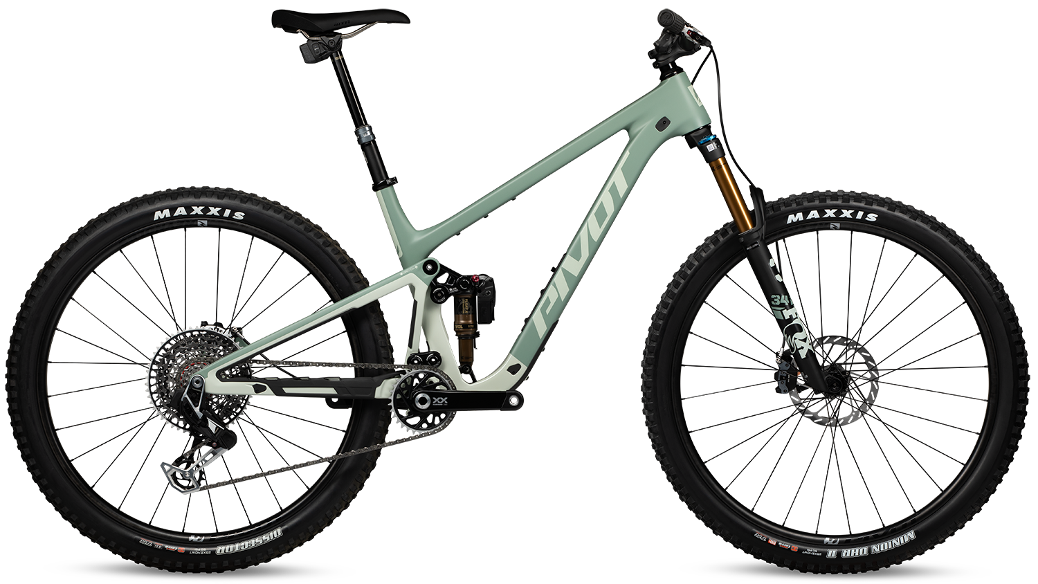 Pivot Trailcat SL Dreambuild in Green Madow Mist – leichtes Trailbike mit hochwertigem Aufbau, erhältlich bei Gravity & Sons in Helmbrechts, Oberfranken.