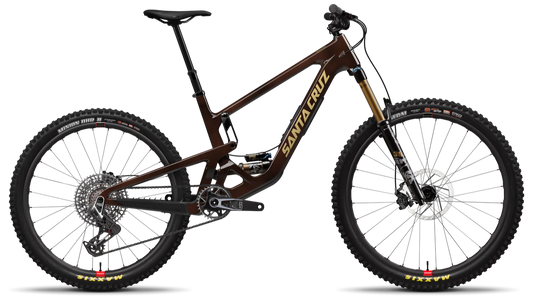 Santa Cruz Bronson 2025 in Translucent Root Beer – vielseitiges All-Mountain-Bike mit Carbonrahmen, erhältlich bei Gravity & Sons in Helmbrechts, Oberfranken.
