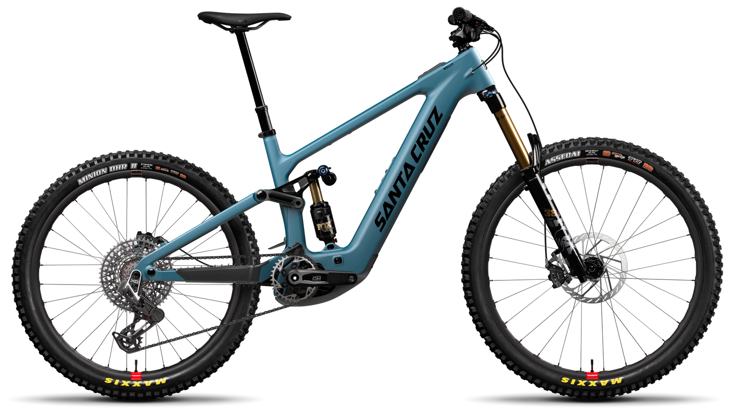 Santa Cruz Bullit in Matte Teal Sparkle – leistungsstarkes E-MTB mit Shimano EP-Antrieb, erhältlich bei Gravity & Sons in Helmbrechts, Oberfranken.