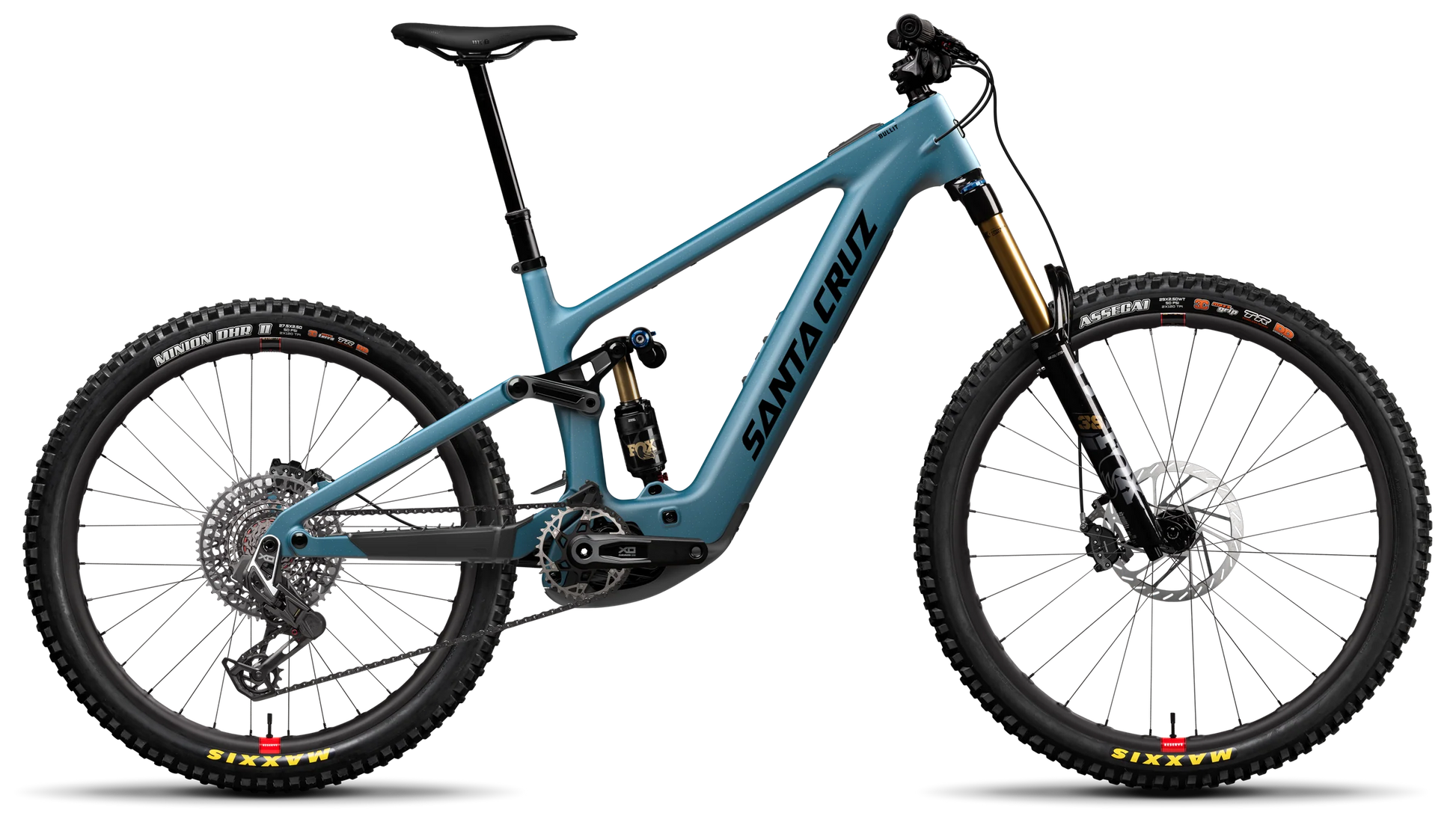 Santa Cruz Bullit in Matte Teal Sparkle – leistungsstarkes E-MTB mit Shimano EP-Antrieb, erhältlich bei Gravity & Sons in Helmbrechts, Oberfranken.