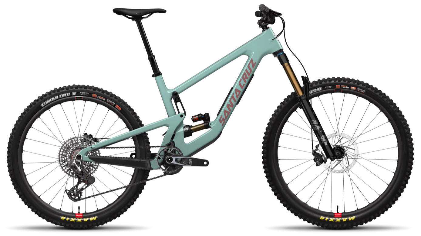 Santa Cruz Nomad 2025 in Gloss Light Teal – vielseitiges Enduro-Bike mit Carbonrahmen, erhältlich bei Gravity & Sons in Helmbrechts, Oberfranken.