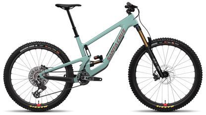 Santa Cruz Nomad 2025 in Gloss Light Teal – vielseitiges Enduro-Bike mit Carbonrahmen, erhältlich bei Gravity & Sons in Helmbrechts, Oberfranken.